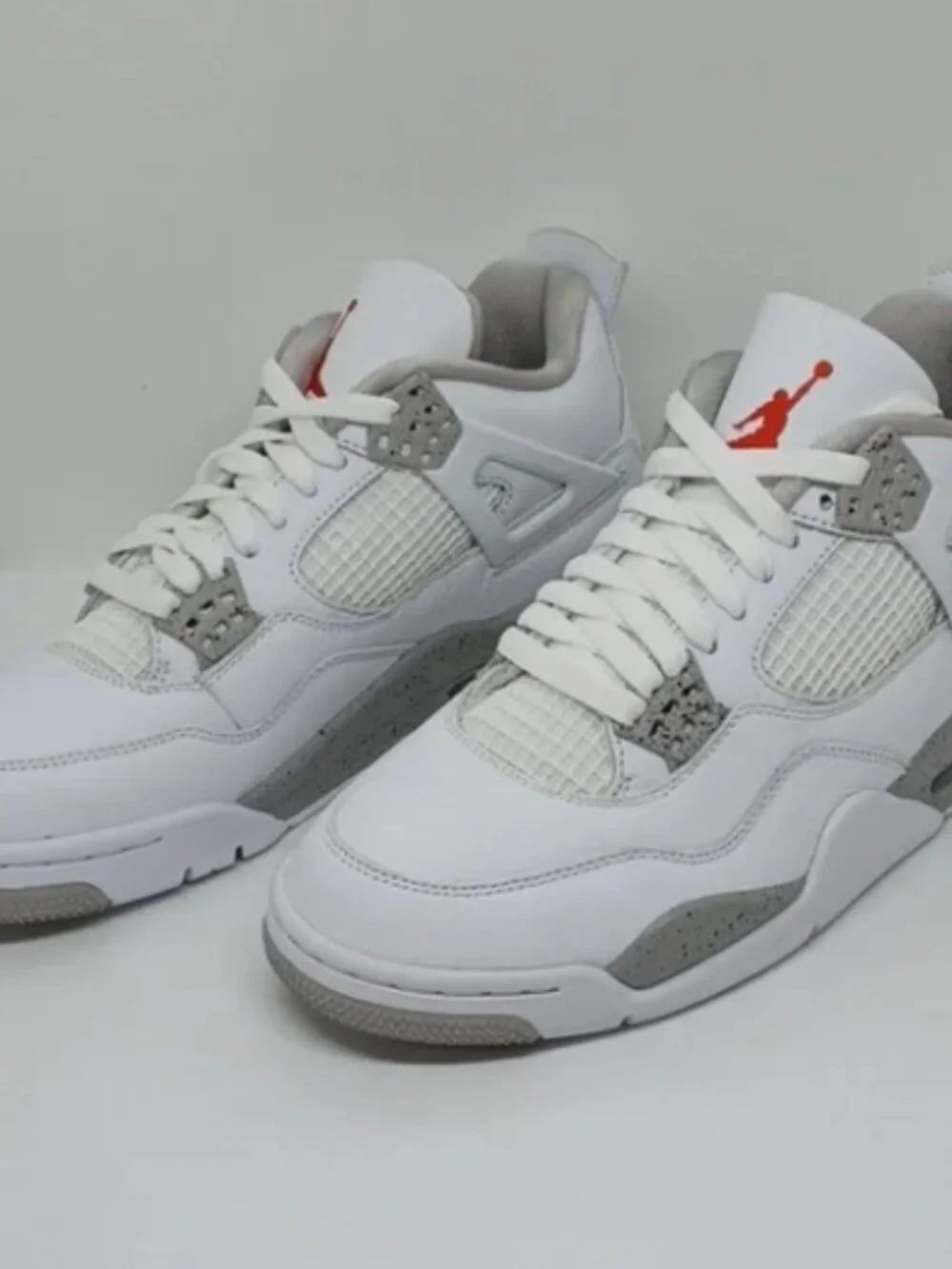 New Jordan Air Jordan 4 Retro WhiteFire Red Tech Grey Black